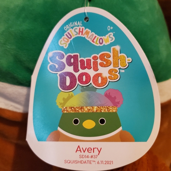 Squishmallow Squish-Doos Avery the Mallard Duck Rainbow Plush NWT 14" - Picture 7 of 9